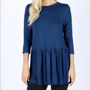 NWOT long sleeve sapphire top - LARGE